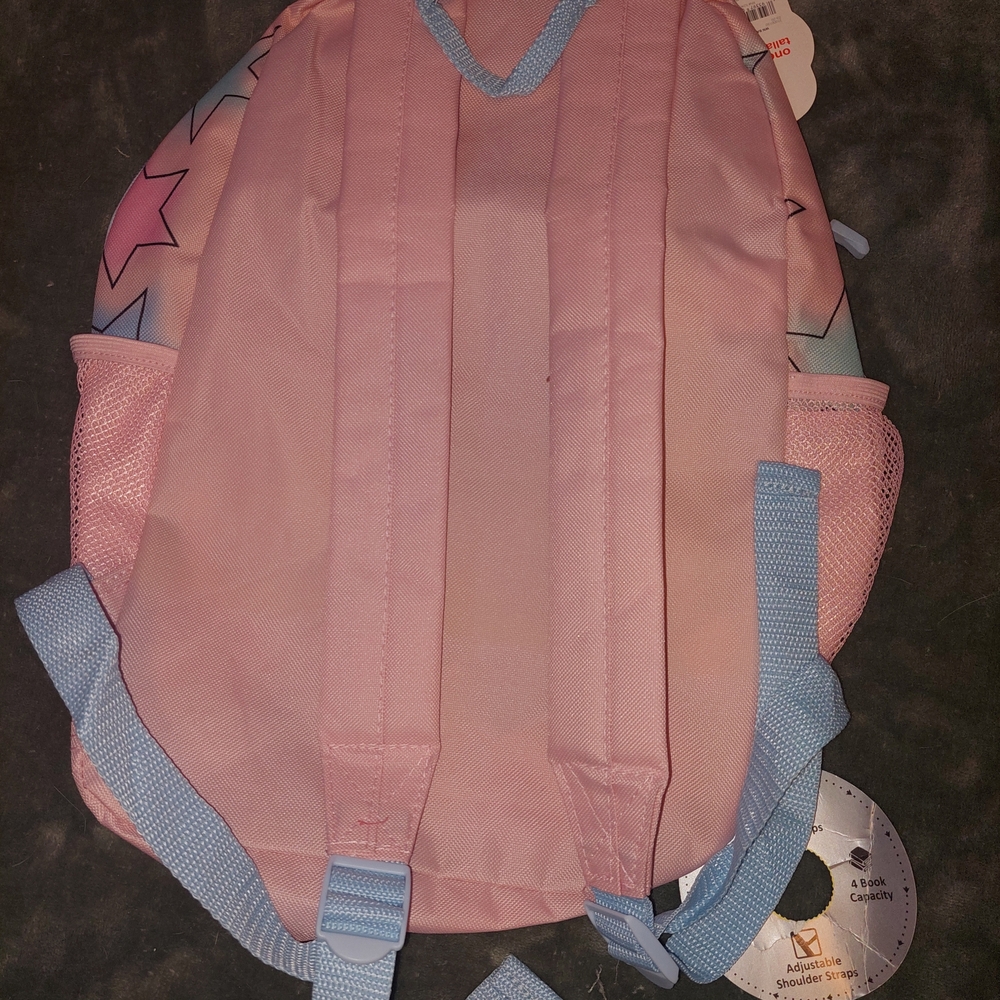 Pink Stars Print Pastel Backpack - Picture 5 of 7